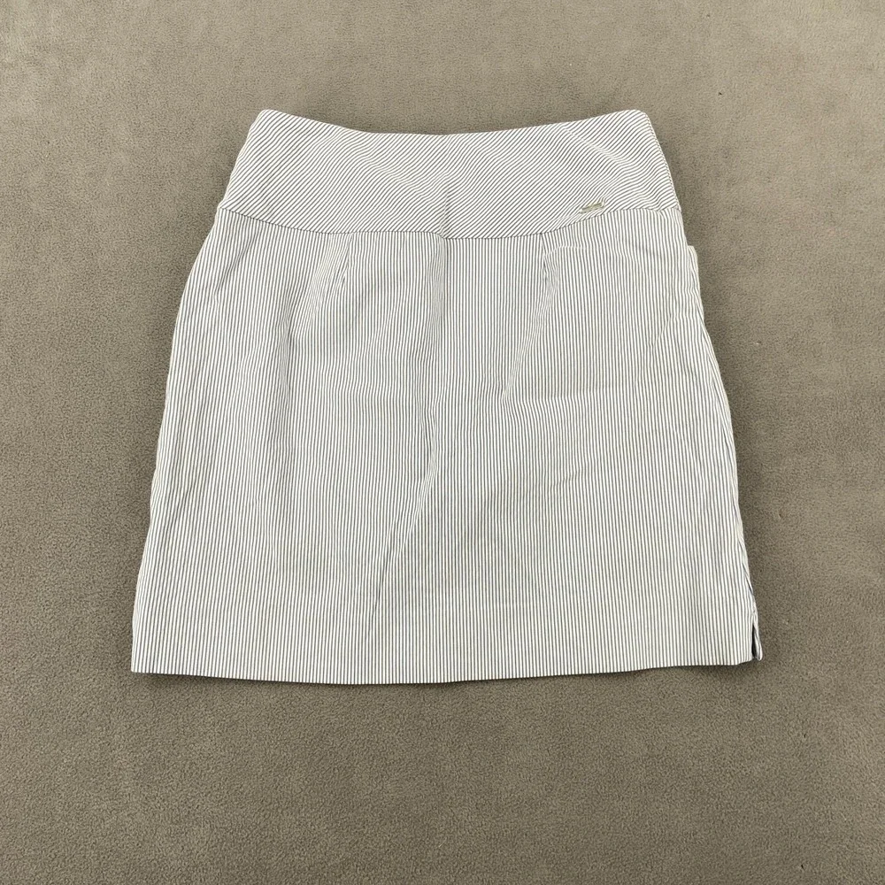 S.C. & Co. Double Wraparound Skirt‎ Skort Womens Small White Blue Striped Golf